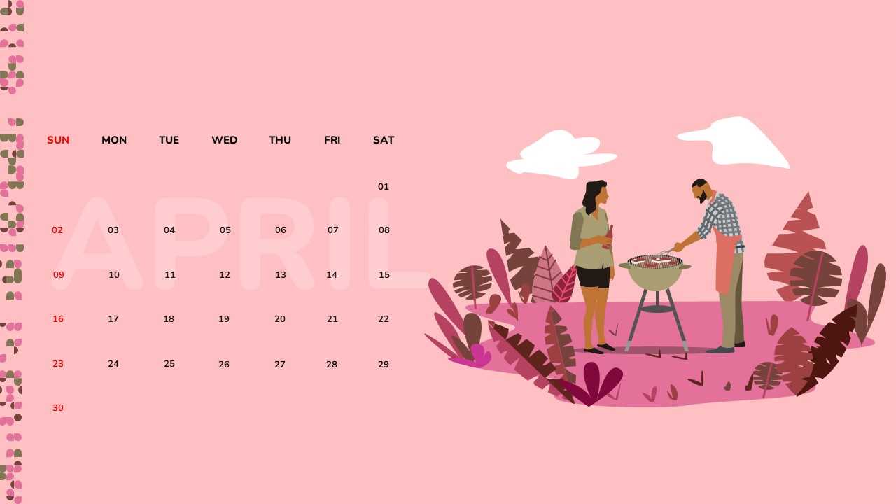 free april calendar template