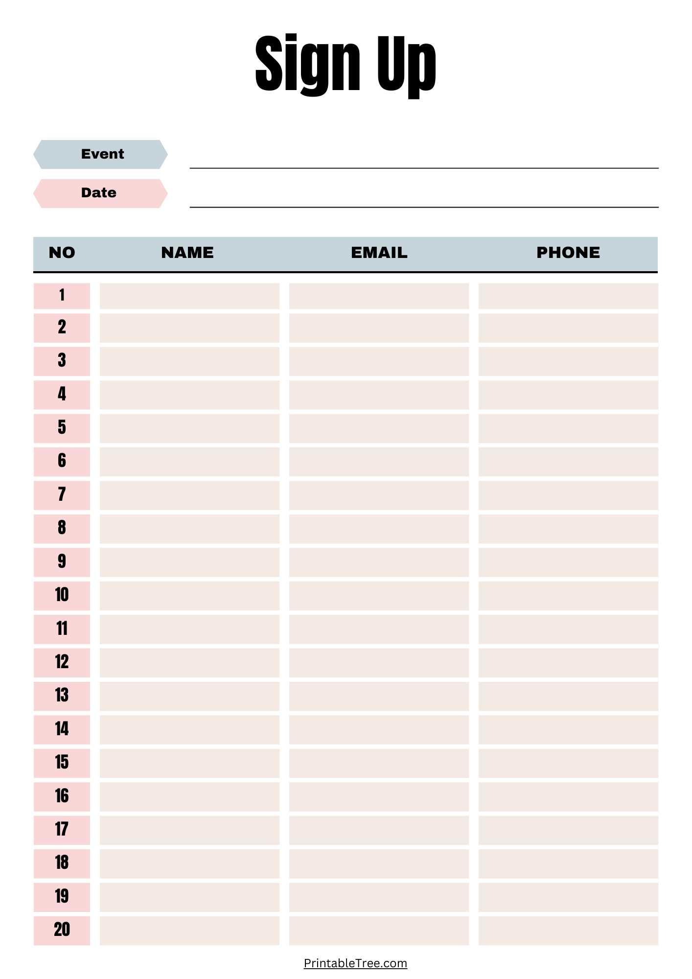 sign up sheet calendar template