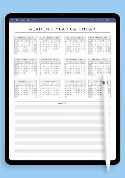 academic calendar template