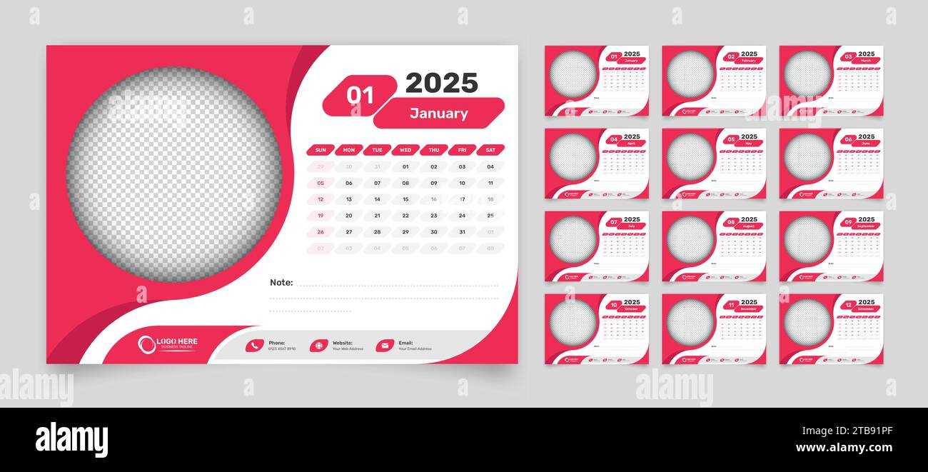 table top calendar template