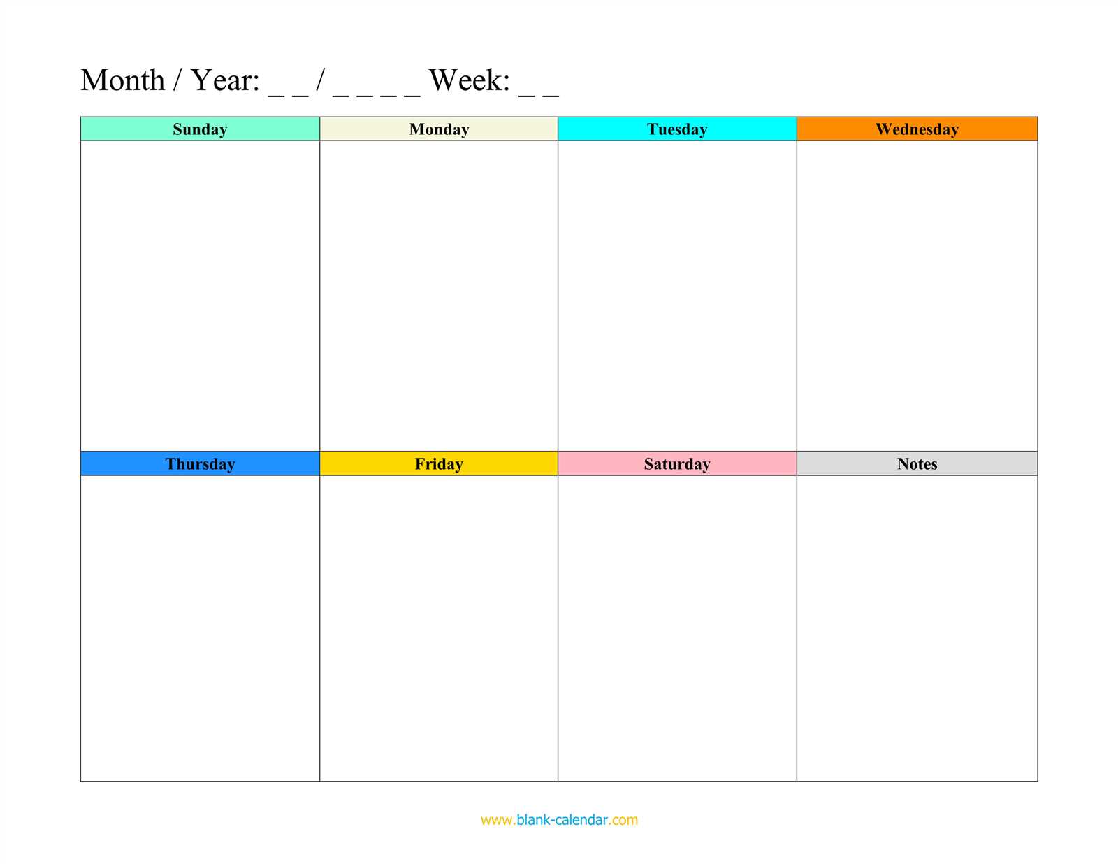 printable calendar schedule template