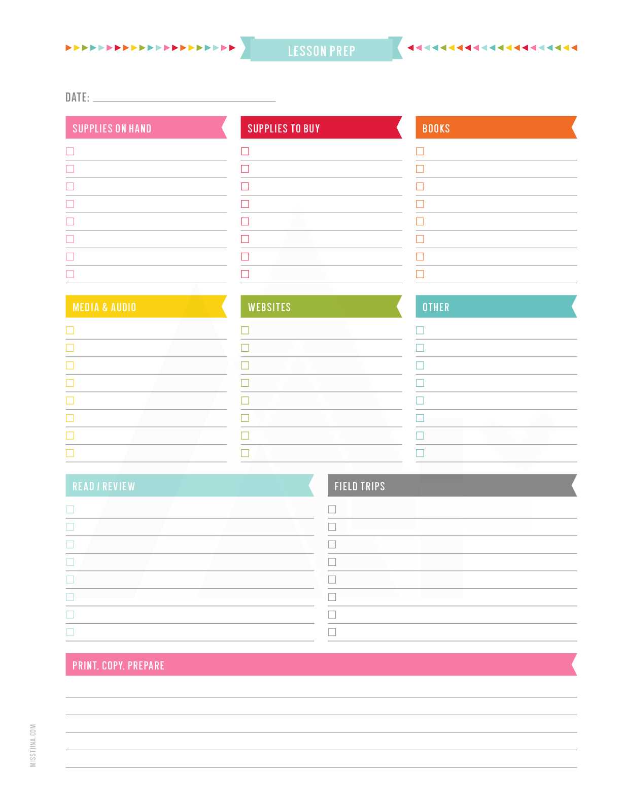 teacher calendar planner template