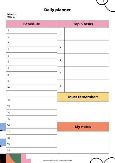 teacher calendar planner template