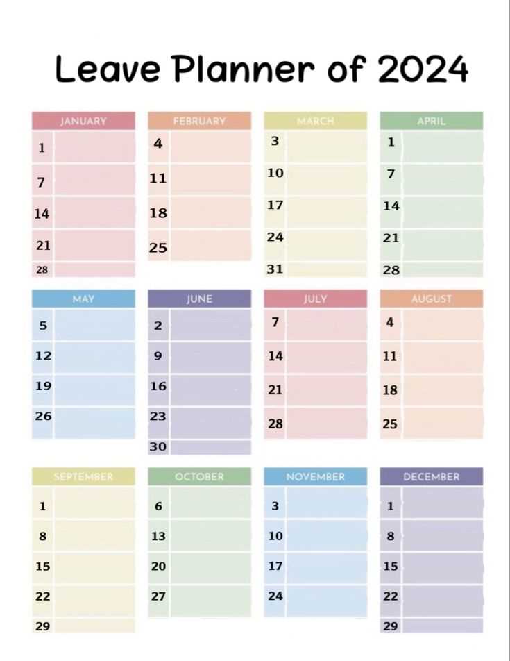 team leave calendar template