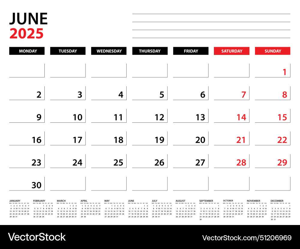 template for june 2025 calendar