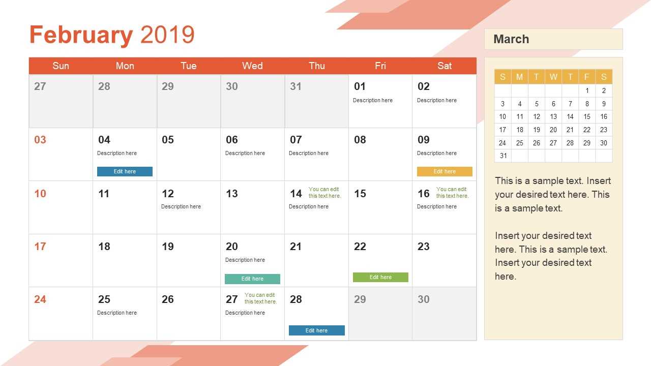 template powerpoint calendar