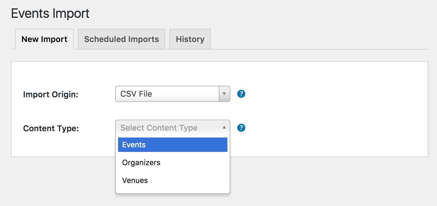 the events calendar csv template