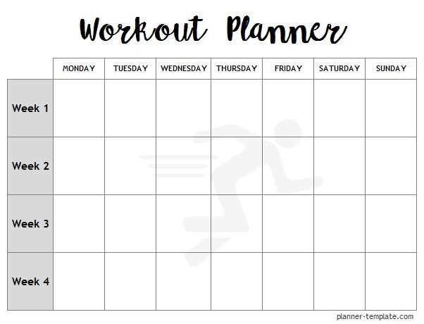 workout calendar template free