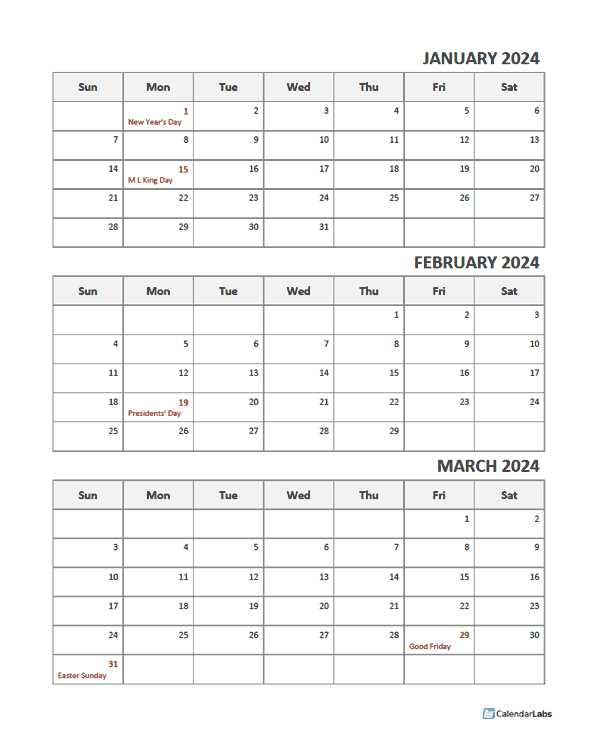 month by month calendar template