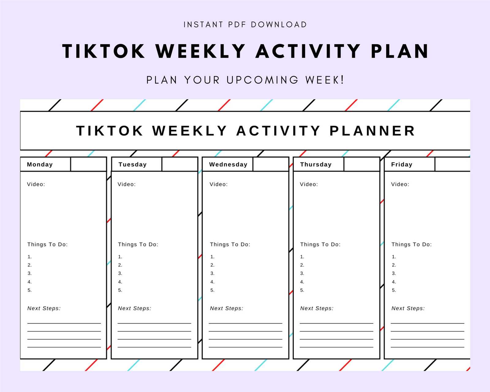 tiktok content calendar template