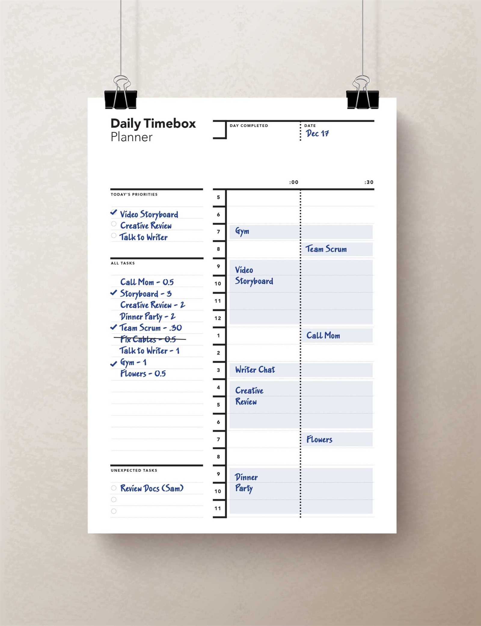 time box calendar template