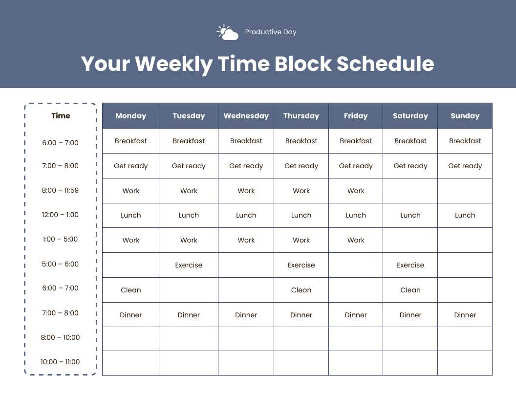 calendar blocking template