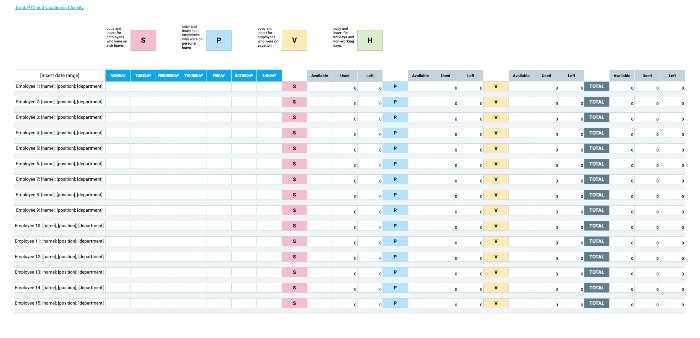 pto calendar template