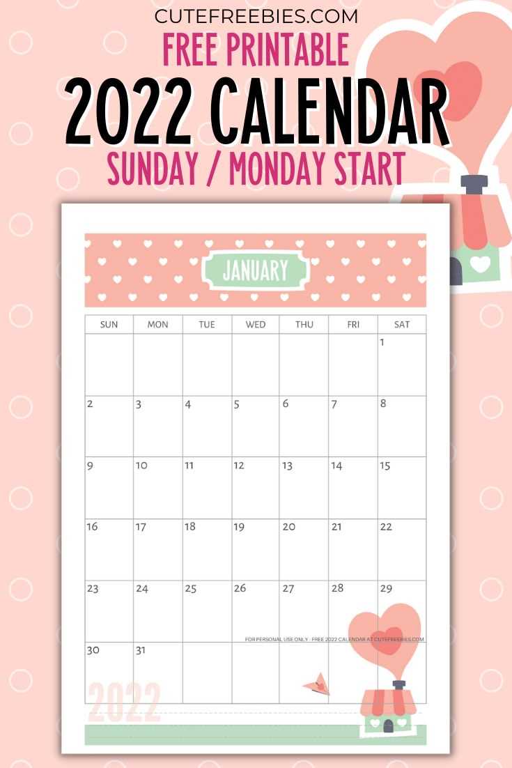 free cute calendar template