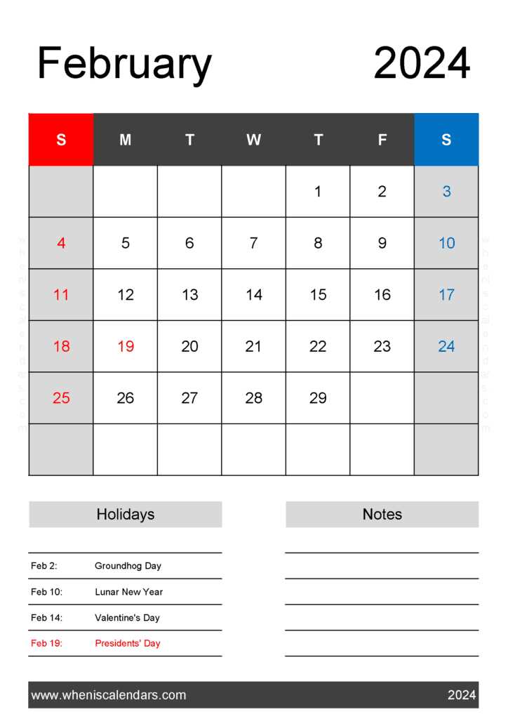 blank february calendar template