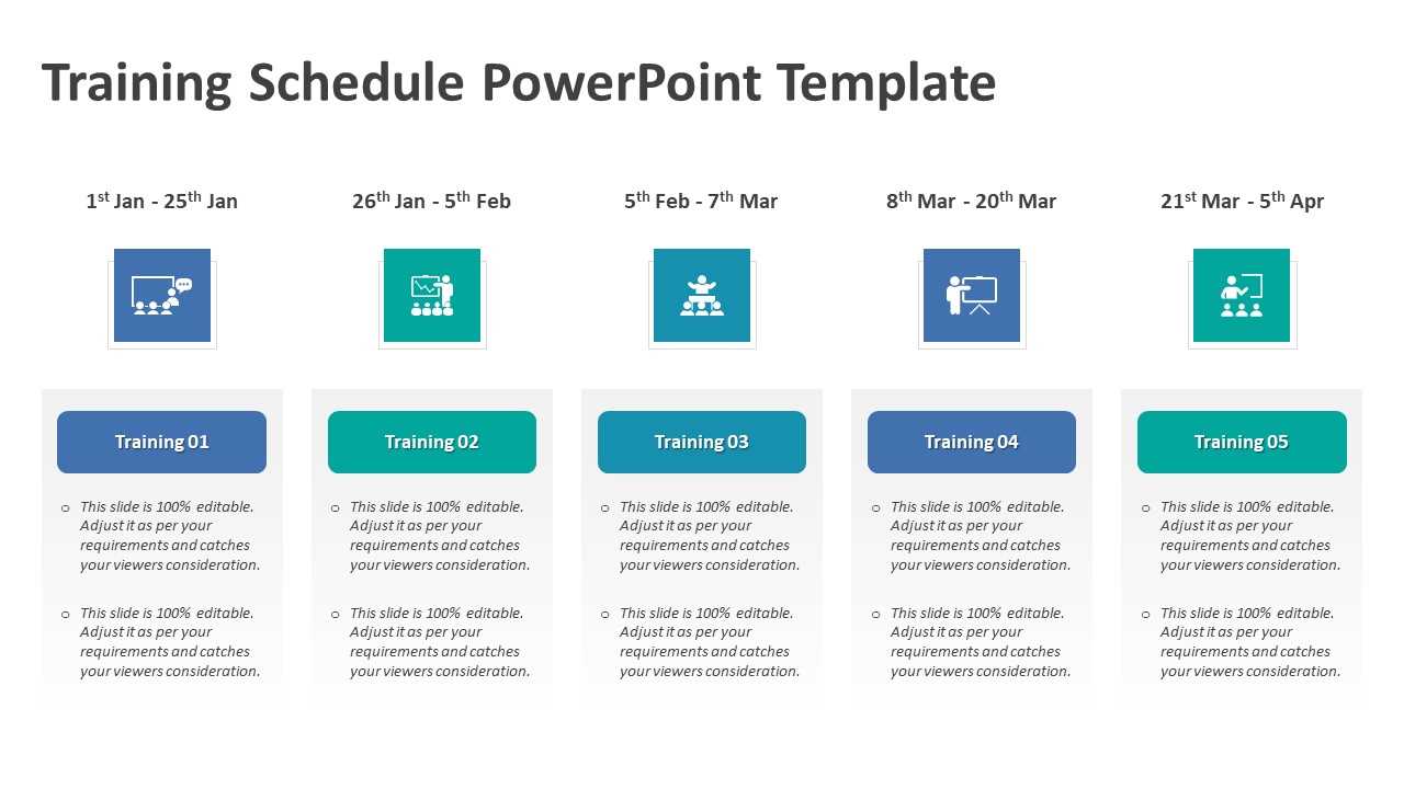 training calendar template ppt