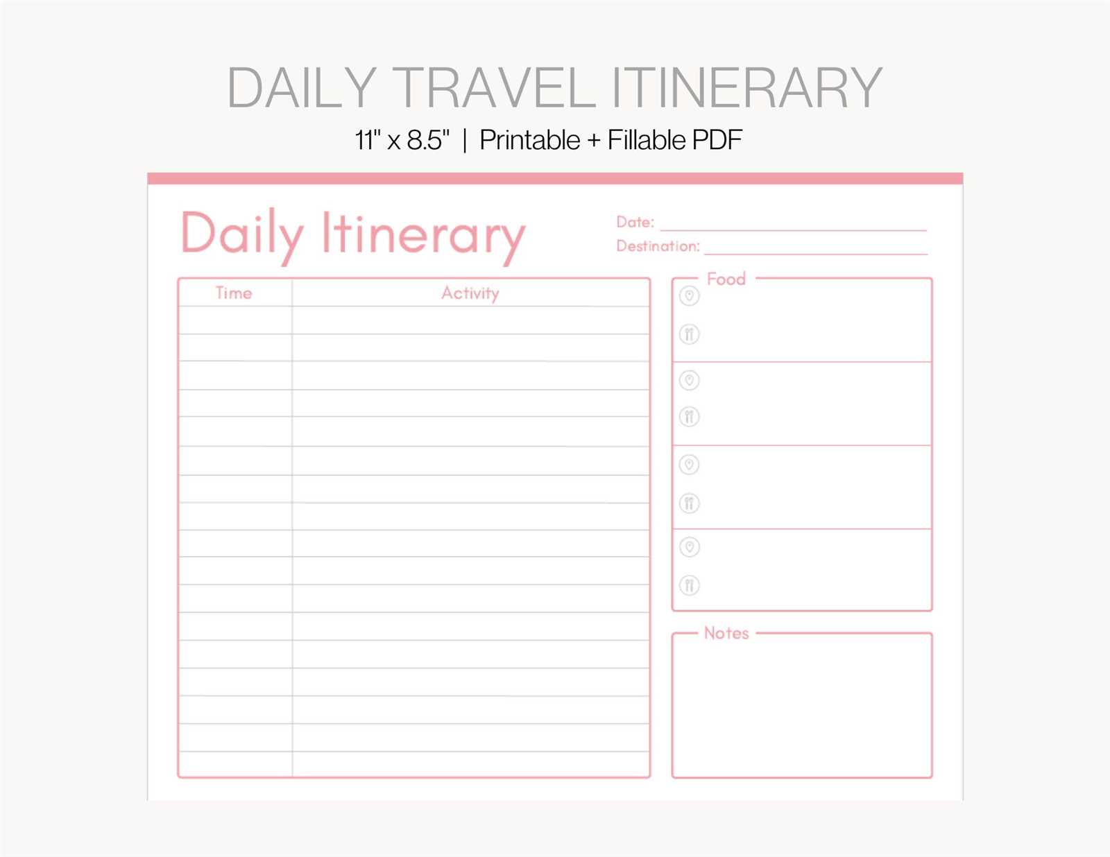 travel calendar template