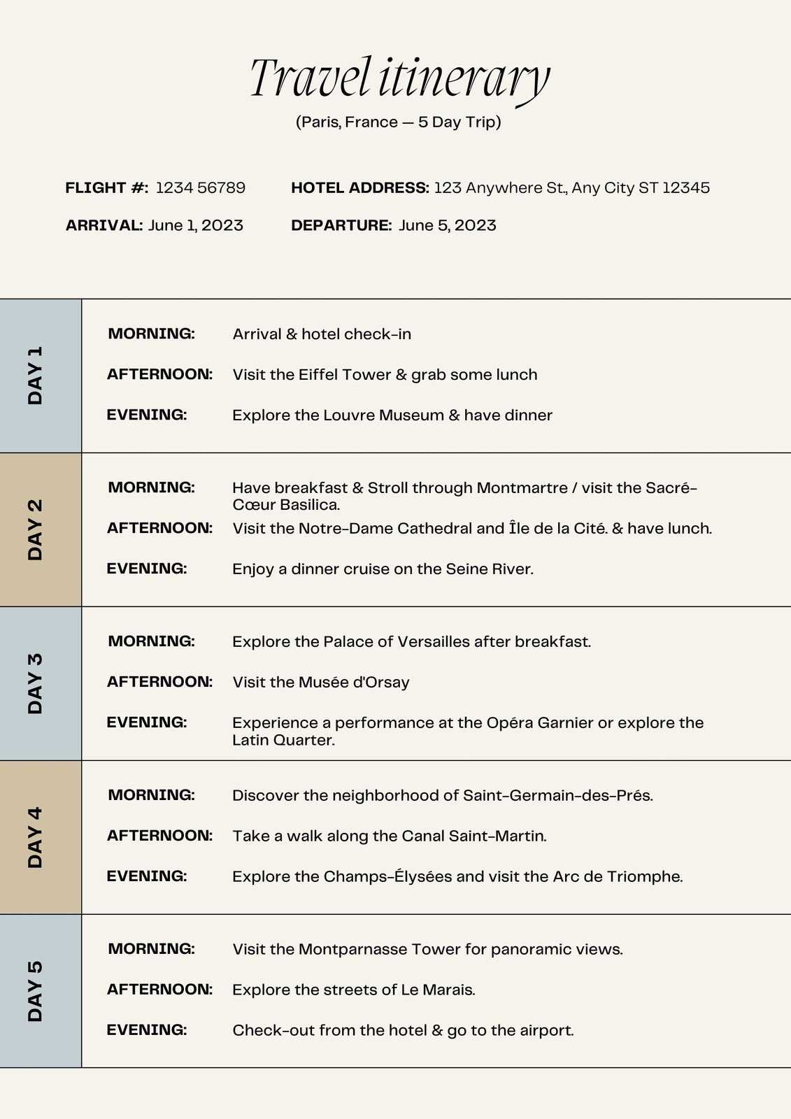 travel calendar template