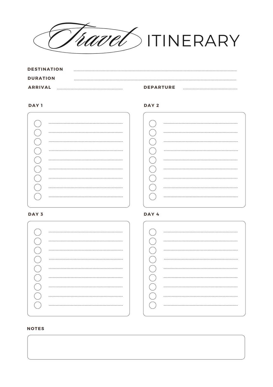 travel planning calendar template