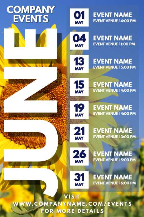 company events calendar template