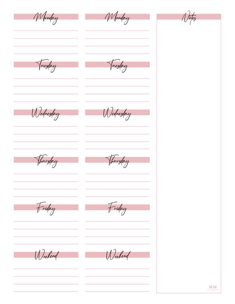 free printable 2 week calendar template