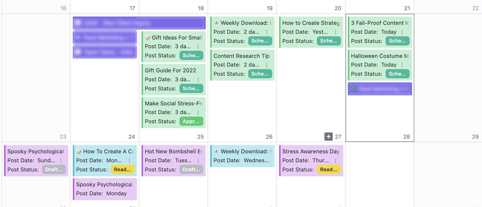 clickup content calendar template