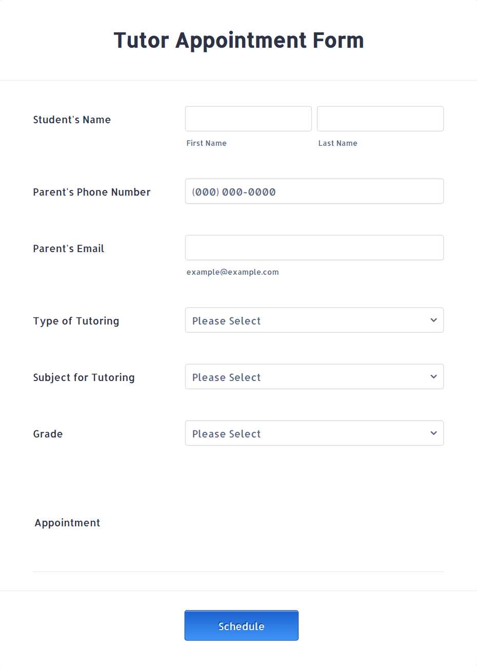 tutoring calendar template