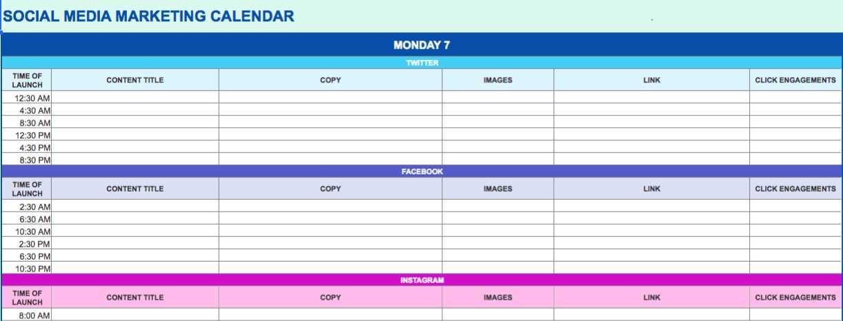 social media calendar template trello