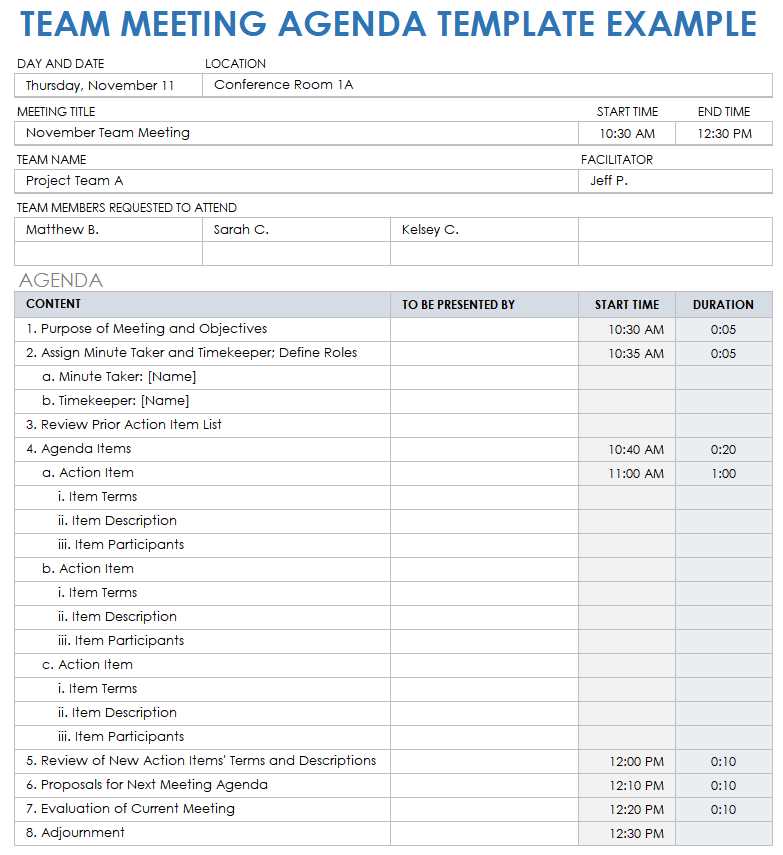 meeting calendar template