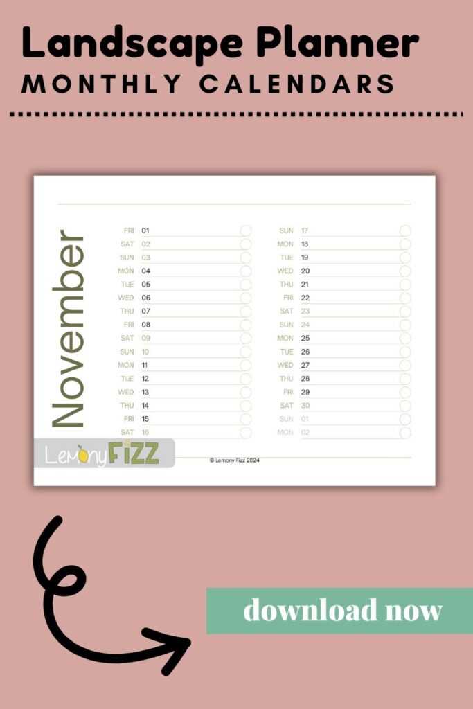 printable november calendar template