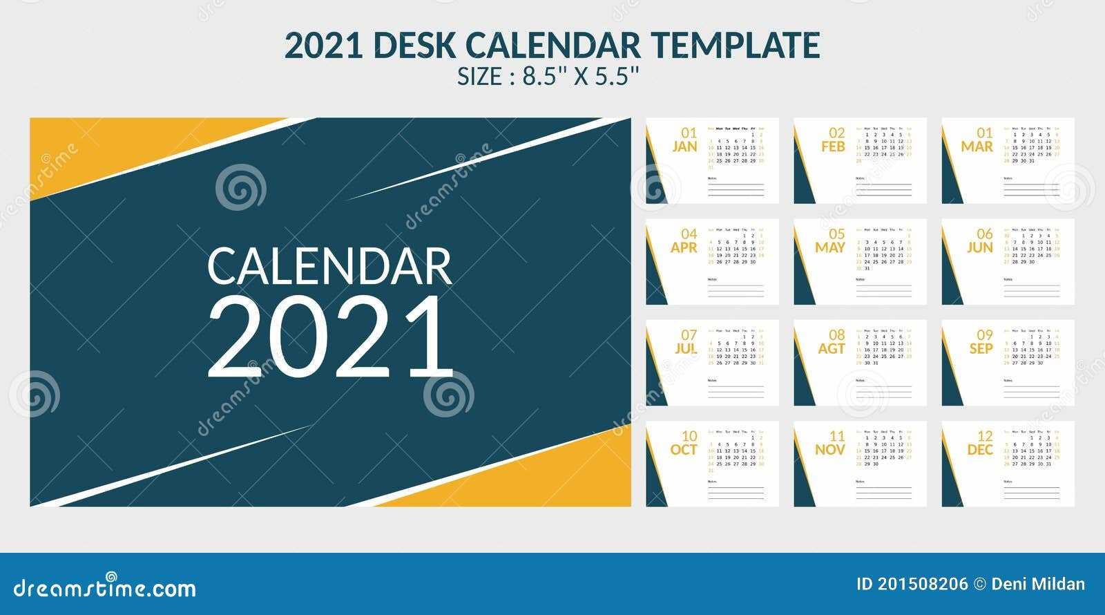 8.5 x 5.5 calendar template