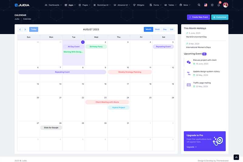 django calendar template