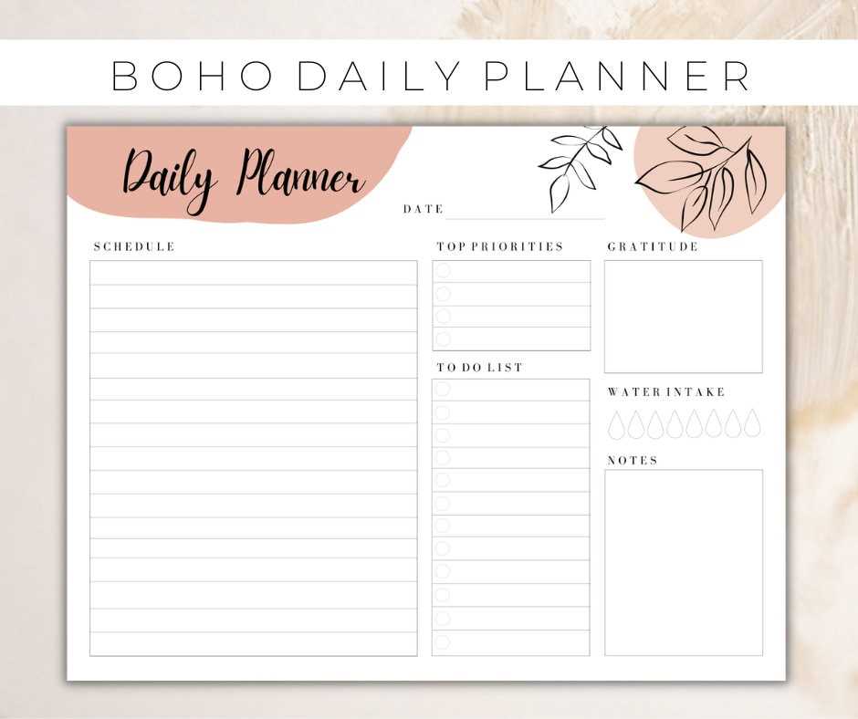 boho calendar template