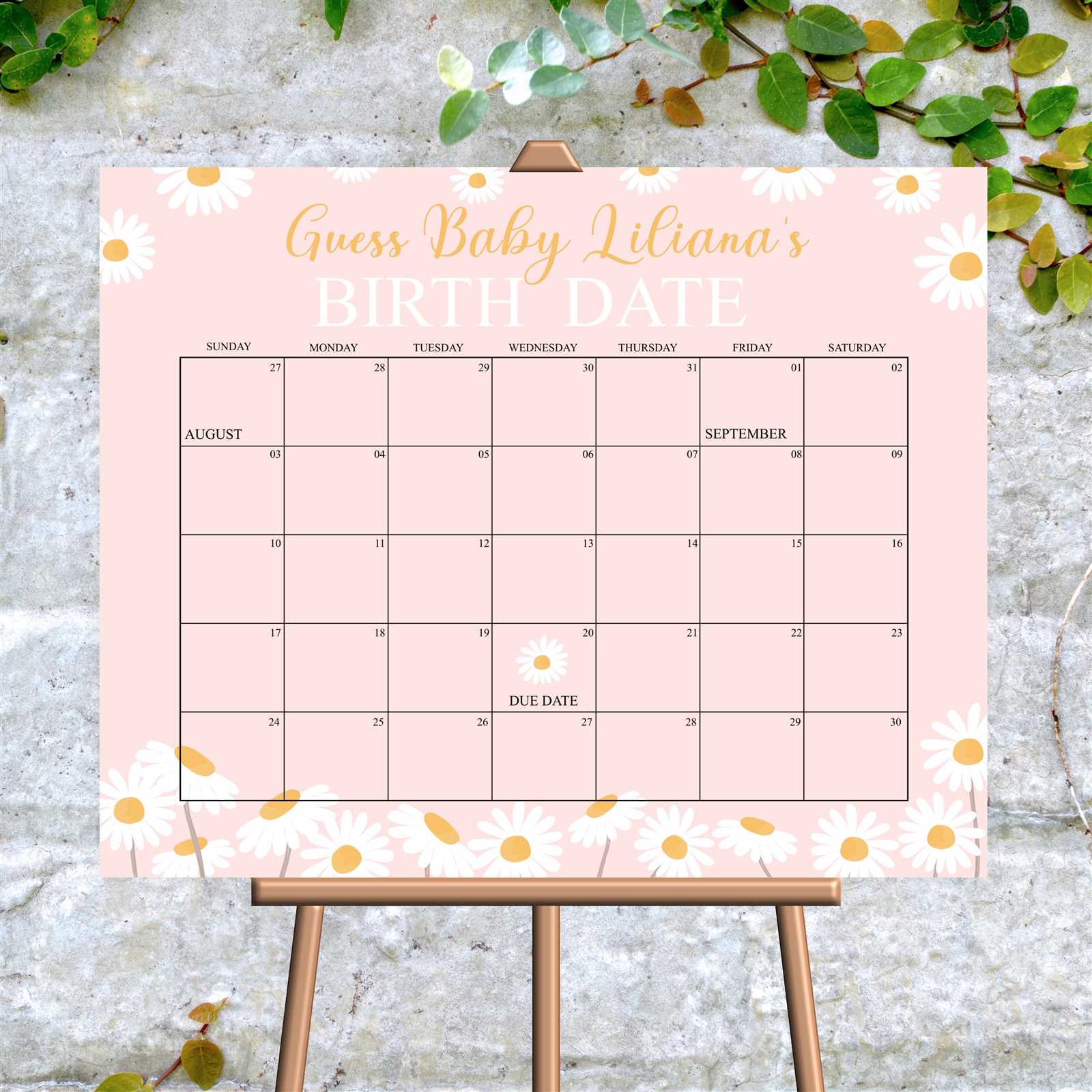 guess the due date calendar template free