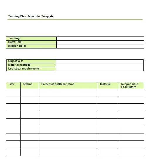 army training calendar template