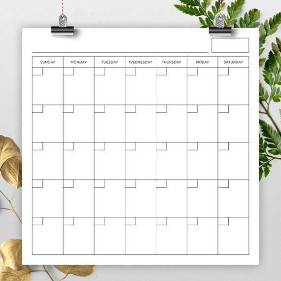 square calendar template