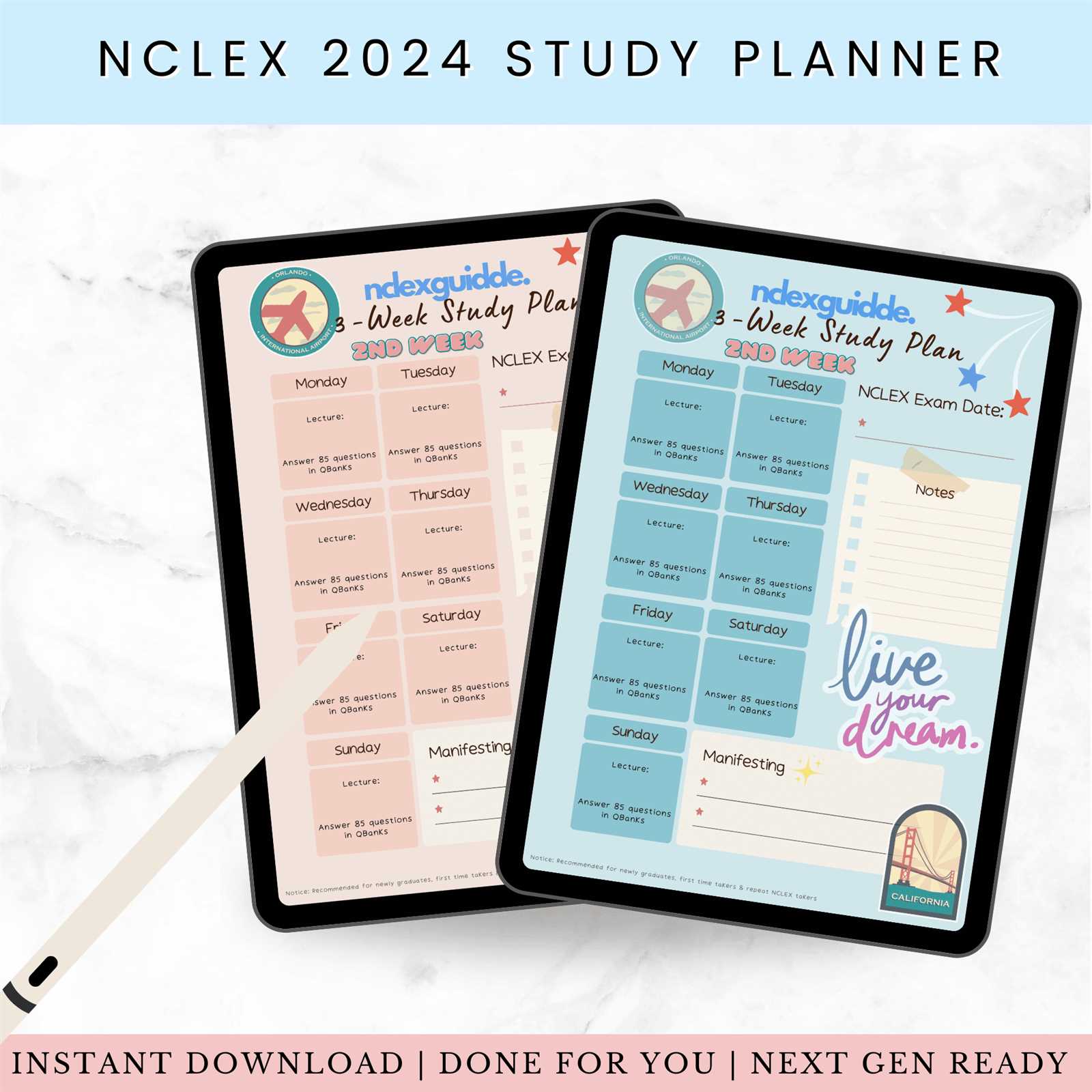 nclex calendar template