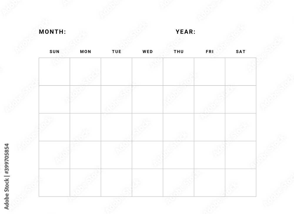 undated calendar template