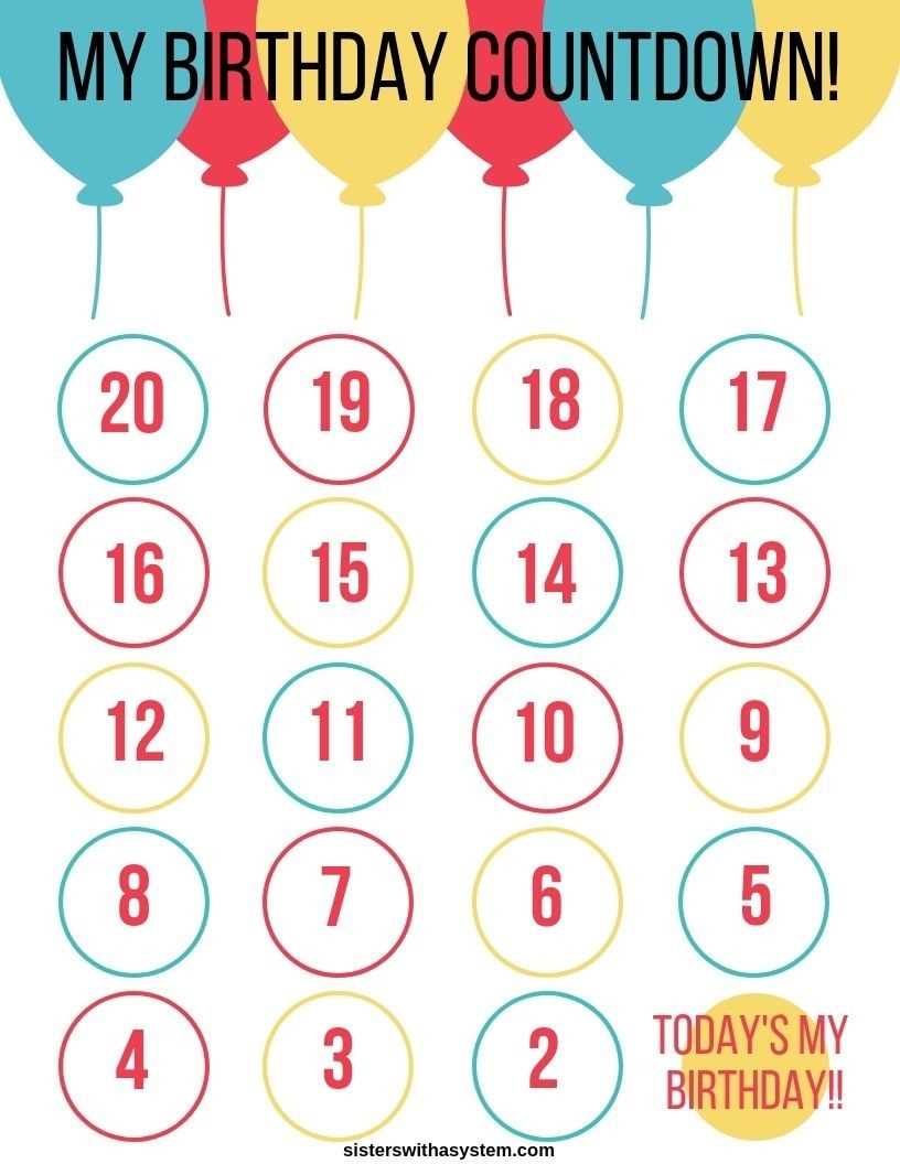 countdown calendar template printable