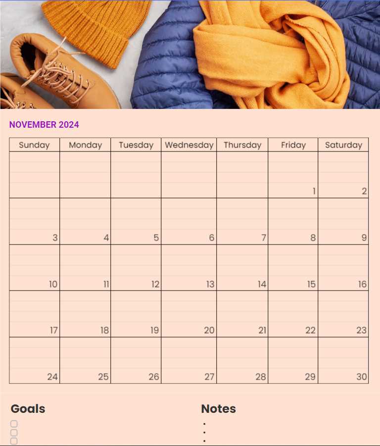 vertical calendar template