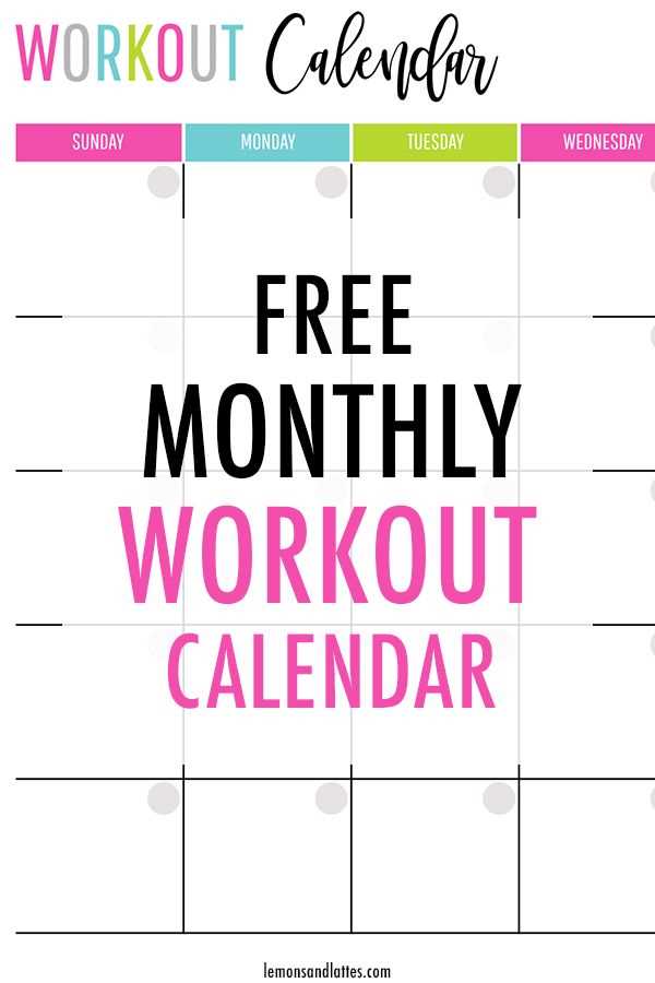 blank workout calendar template