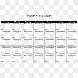 blank workout calendar template