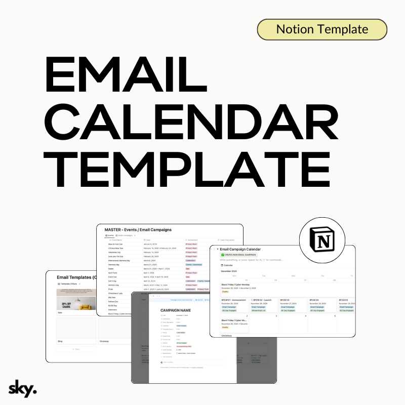 event calendar email template