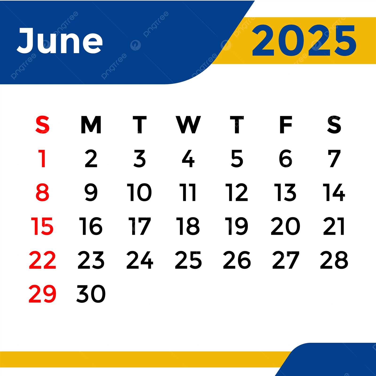 monthly calendar template june 2025