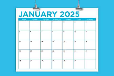 2025 calendar blank template