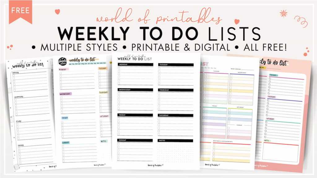 weekly to do calendar template