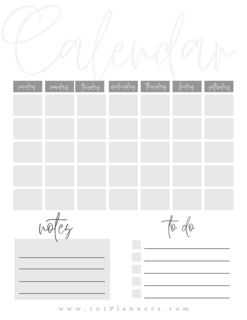 calendar blank template