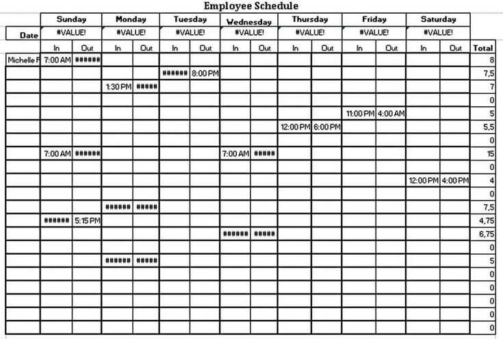 shift work calendar template