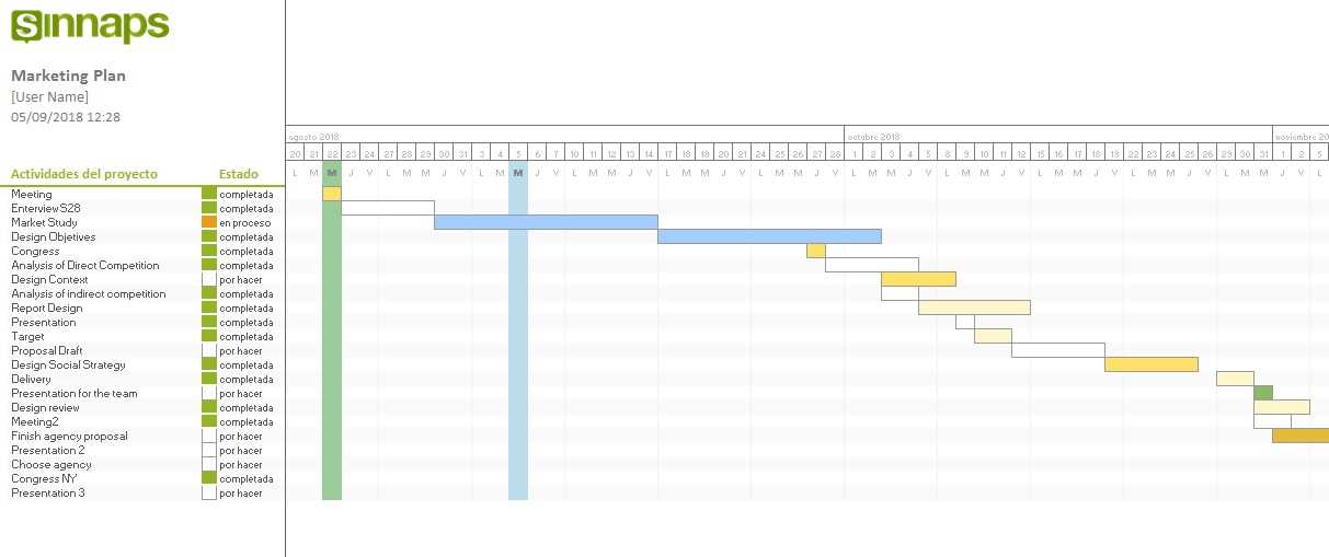 calendar project plan template