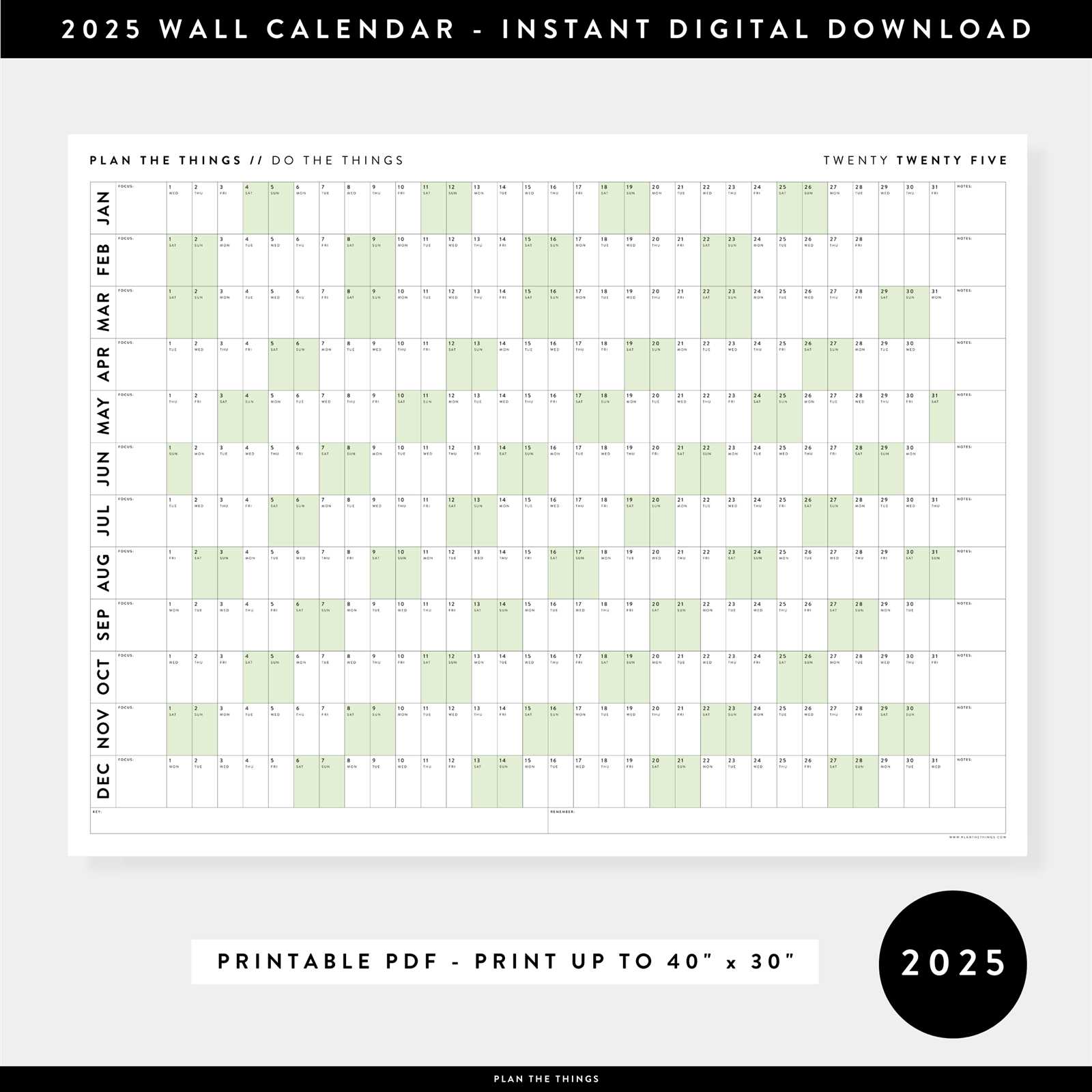 download free calendar template 2025